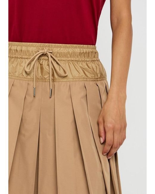 Moncler Natural Pleated Woven Mini Skirt