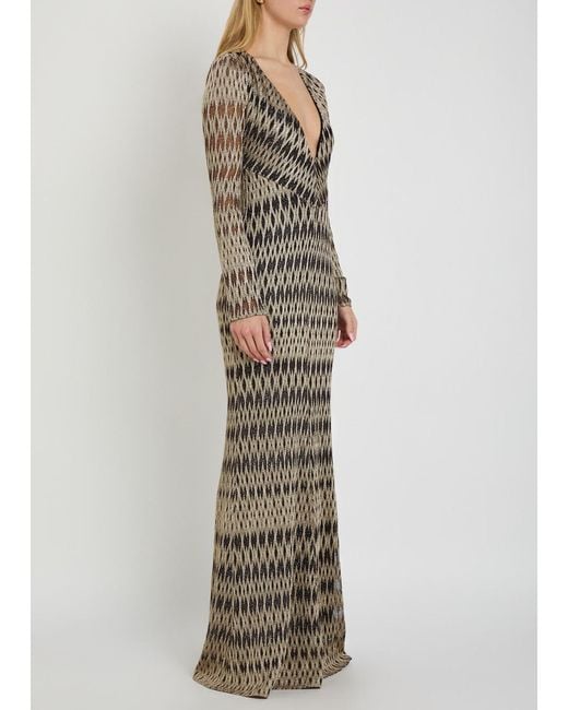 Missoni Gray V-Neck Textured Dress