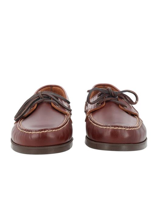 Paraboot Brown Lace-Up Boat Shoes for men
