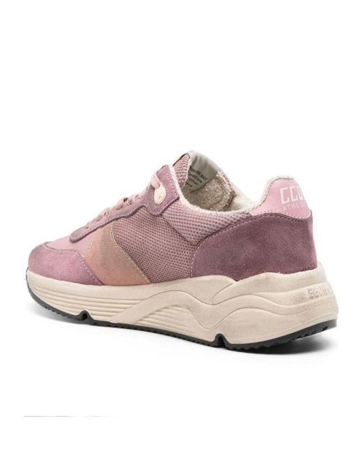 Golden Goose Deluxe Brand Pink Running Sole Lace-Up Sneakers