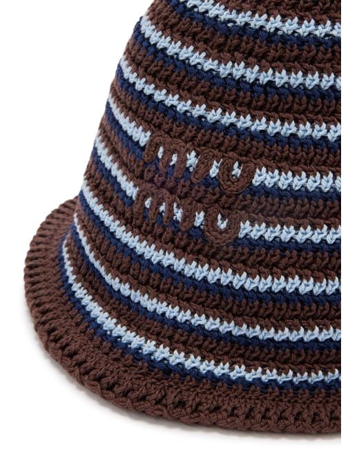 Miu Miu Blue Crochet Bucket Hat