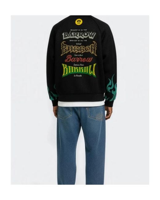 Barrow Black Patch Print Zip-Up Jacket for men