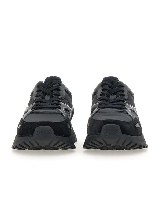 Boss Black Boss Logo Embossed Lace-Up Sneakers for men