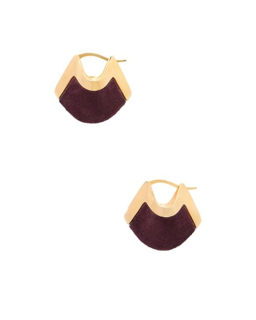 Khaite Metallic Lotus-Plated And Suede Drop Earrings