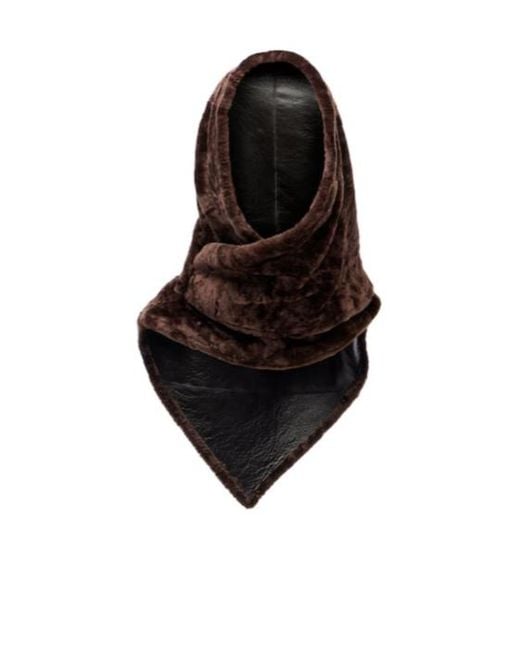Nour Hammour Black Shearling Scarf