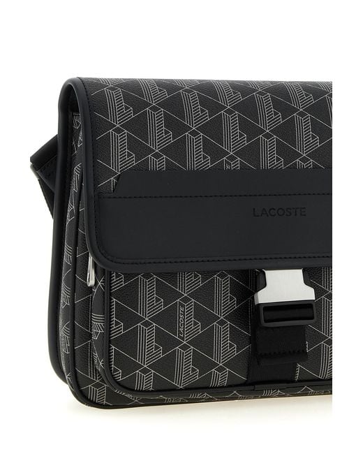 Lacoste Black The Blend Large Messenger Bag for men
