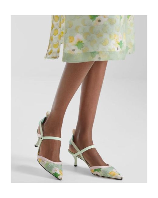 Fendi Metallic Colibrì Lite Floral Pumps