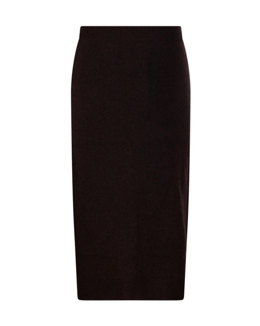 Victoria Beckham Black Button Detailed Midi Skirt