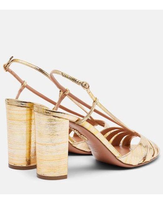 Aquazzura Metallic Leather Sandals
