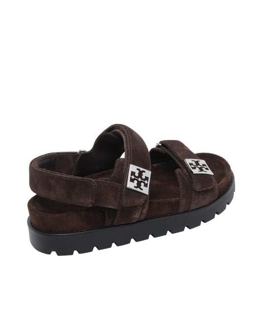 Tory Burch Black Mellow Sport Logo Flat Sandals