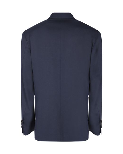 Lardini Blue Double-Breasted Tailored Blazer for men