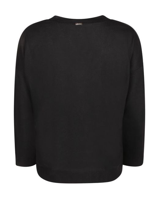 Herno Black V-Neck Knitted Jumper