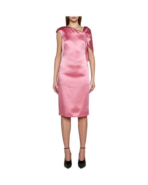 Givenchy Pink Asymmetric Draped-Back Dress