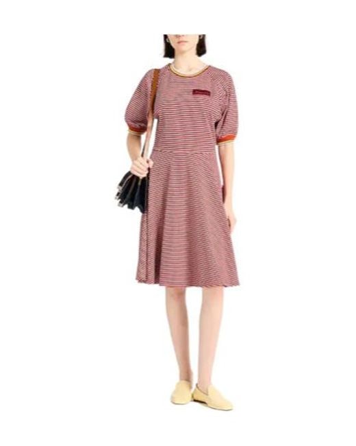 Marni Pink Plaid Knit Dress
