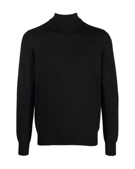 Gran Sasso Black Turtleneck Sweater for men