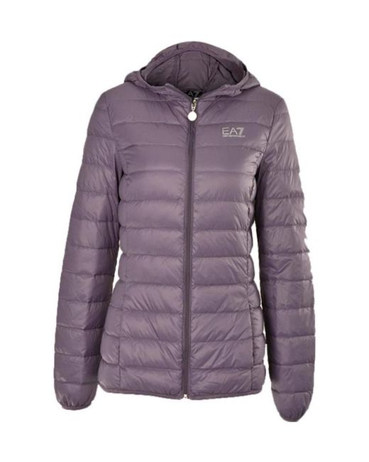 EA7 Purple Quilted Down Jacket
