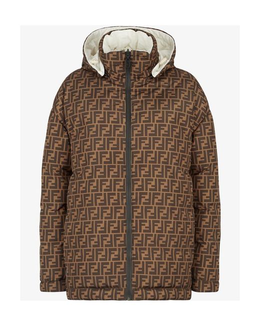 Fendi White Ff Motif Down Jacket