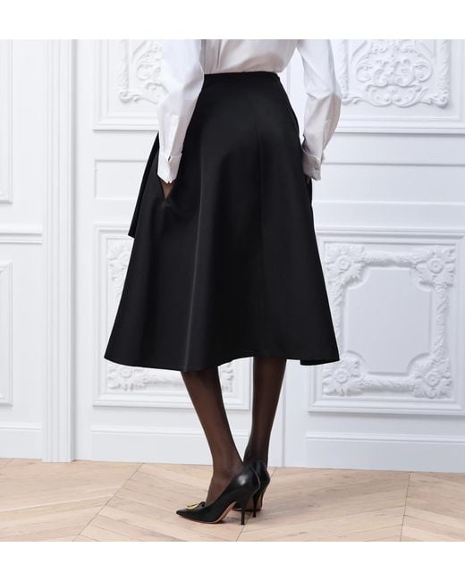 Dior Black Mid-Length Draped Skirt