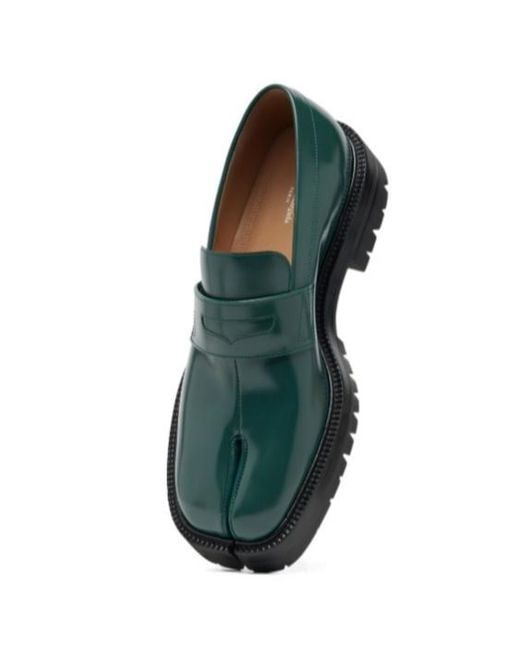Maison Margiela Green Tabi Loafers for men