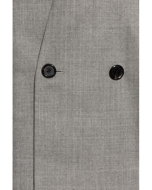 Moschino Gray Double Breasted Loose-Fit Blazer