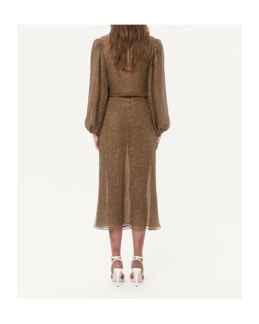 Valentino Brown Fauve Éclat Printed Midi Dress