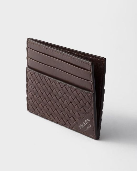 Prada Brown Leather Card Holder for men