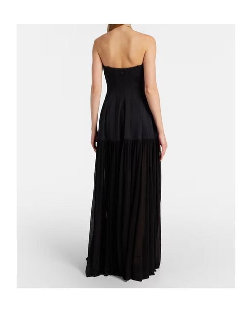 Jonathan Simkhai Black Strapless Tulle Maxi Dress