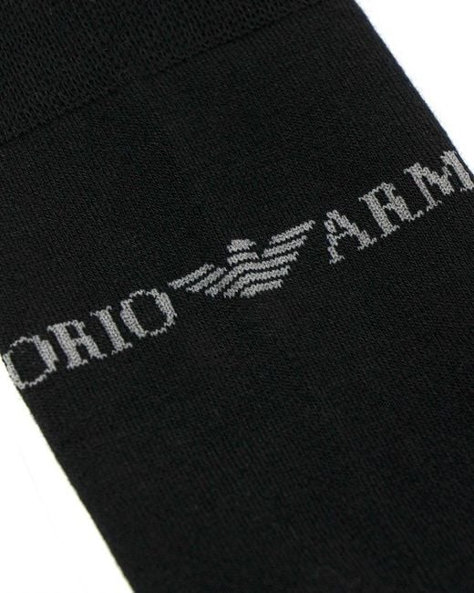 Emporio Armani Black Logo Socks for men