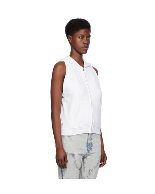 we11done White Plain Knitted Hooded Sleeveless Vest