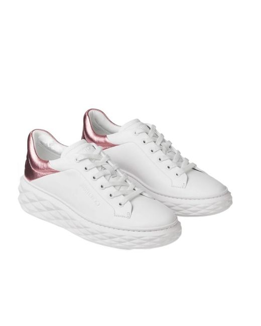 Jimmy Choo White Round Toe Low Top Casual Shoes