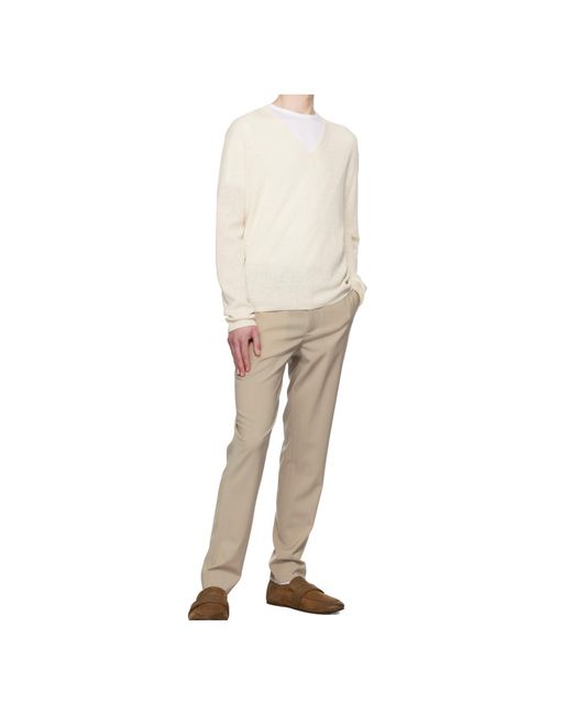 Barena Natural Half-Elastic Waist Casual Pants for men