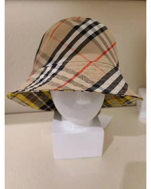 Burberry White Vintage-Check Reversible Bucket Hat for men