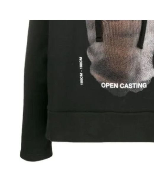 Ih Nom Uh Nit Black 'Runway Division' Printed Hooded Sweater for men