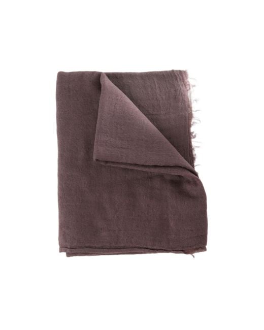 Rick Owens Brown Frayed-Edge Scarf