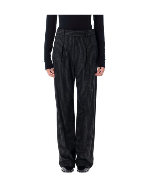 Isabel Marant Black Embroidered Wool Blend Lisetta Pant