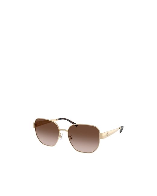 Tory Burch Multicolor Tortoiseshell Round-Frame Sunglasses