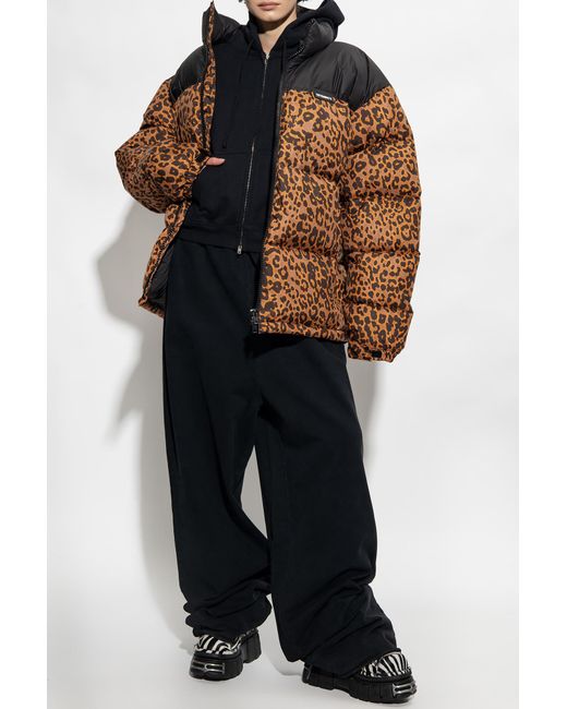 Vetements Brown Animal Motif Padded Jacket