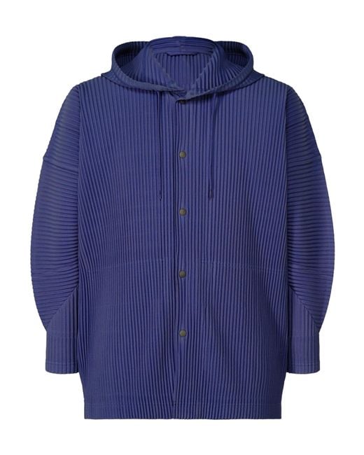 Homme Plissé Issey Miyake Blue Pleated Jacket for men