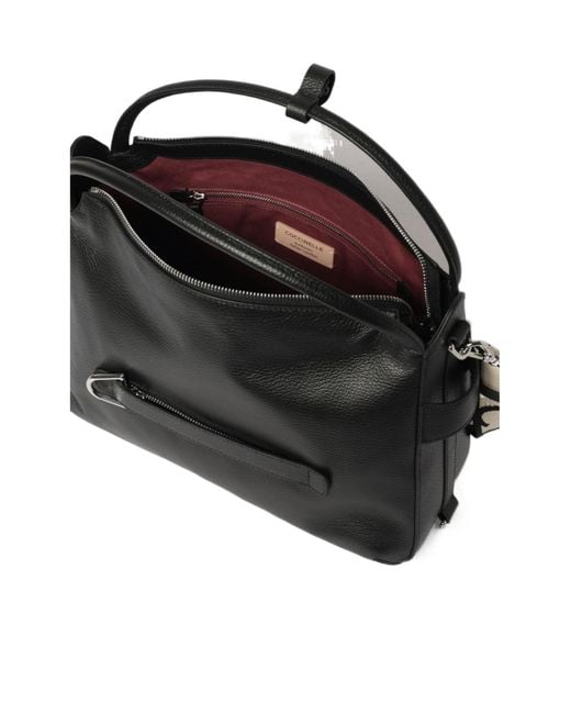 Coccinelle Black Logo-Strap Shoulder Bag