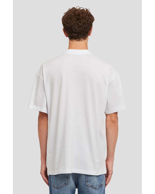 MSGM Gray Graphic-Printed Crewneck T-Shirt for men