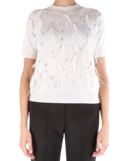 Max Mara White Short-Sleeved Knitwear