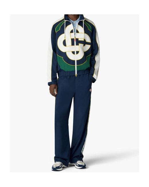 Casablanca Blue Logo High-Collar Jacket for men