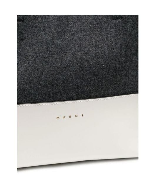 Marni Black Museo Felt Tote Bag