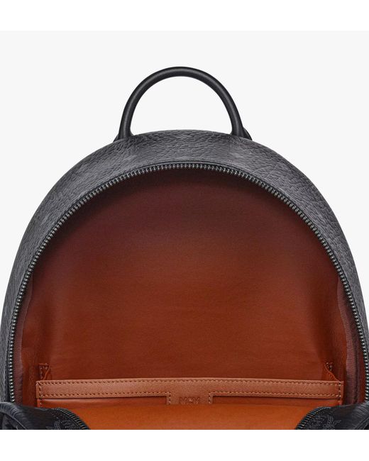MCM Black All-Over Logo-Printed Zipped Backpack