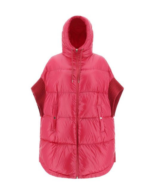 Herno Pink Hooded Quilted Puffer Coat
