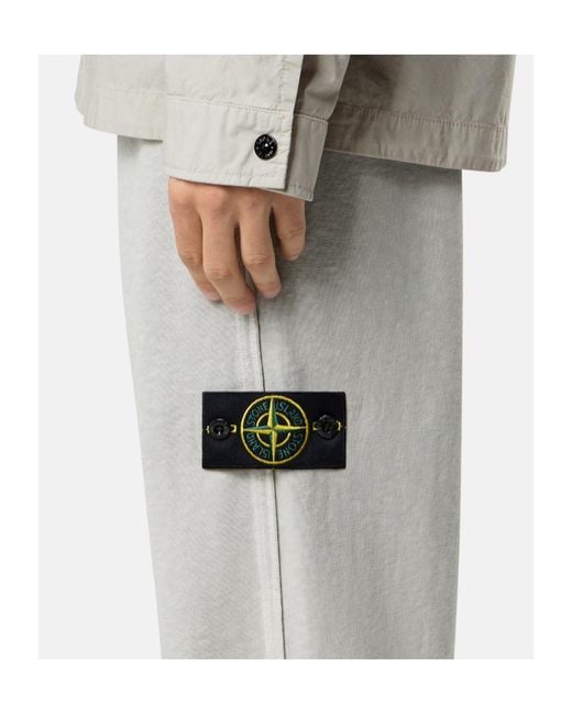 Stone Island White Logo-Patch Track Pants for men