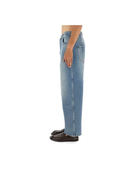 Moschino Blue Panelled Distressed Jeans for men