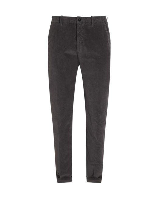 Incotex Gray Straight-Leg Corduroy Trousers for men