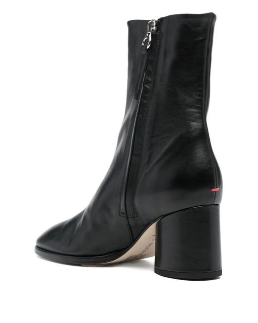Aeyde Black Almond Toe Zipped Ankle Boots