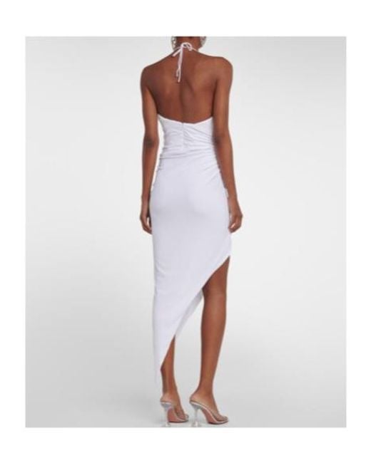 Alexandre Vauthier White Asymmetrical Halterneck Midi Dress